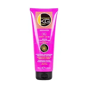Shampooing professionnel pour cheveux secs, rebelles et difficiles a lisser, Lisse intense anti-frizz, Sans sulfates, Expert-liss, XL, Keragold, 250ml