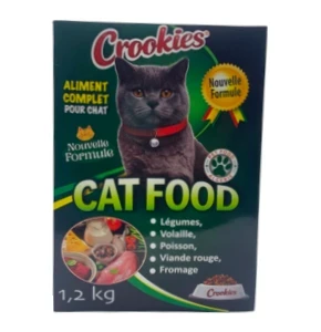 Aliment pour chat complet, Légumes, Volaille, Poisson, Viande rouge et Fromage, Cat food, Crookies, 1,2kg