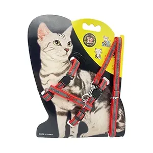 Harnais et laisse  pour chat réglable réfléchissants, 1,15 cm