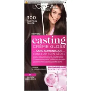 Coloration pour cheveux, Crème gloss, Casting, l'Oréal, 300 Châtain foncé
