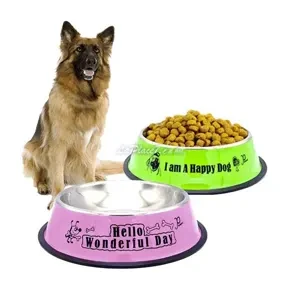 Gamelle double coordonnante pour chien avec polymères de silicone