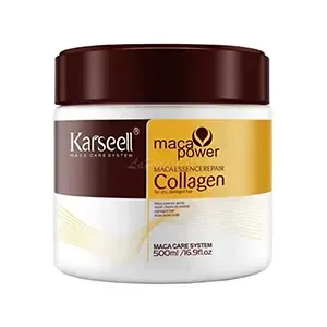 Masque pour cheveux secs et abîmés, Traitement capillaire au collagène, Karseell, Maca power, 500ml