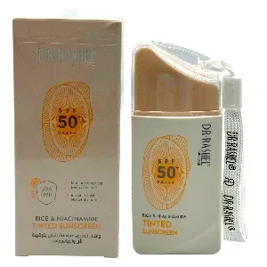 Écran solaire teinté, Finition invisible, Riz et niacinamide, Protection UVA/UVB, SPF50+, Dr Rashel, 50g, Médium