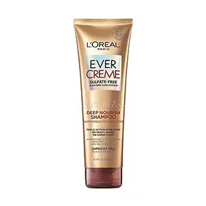 Shampoing nutrition profonde à l'huile d'abricot pour les cheveux secs, cassants et colorés, Sans sulfate, Ever creme, L'Oréal, 250ml