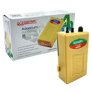 Pompe à air sans fil avec 2 sorties  pour aquarium, Alimentation en piles, Aquawing, AQ830, 3w