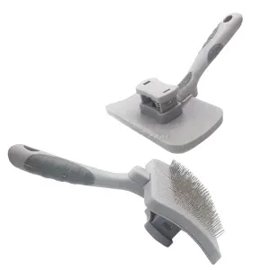 Brosse professionnel pour animaux avec bouton de nettoyage, Pet king