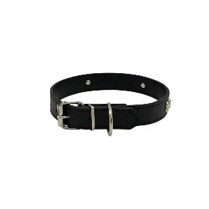 Collier pour chien en cuir avec motifs os, Petit chien, 48cm