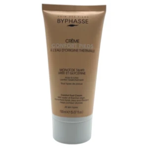 Crème pieds confort anti-assèchement pour tous types de peaux, Monoi de tahiti, urée et glycérine, Byphasse, 150ml
