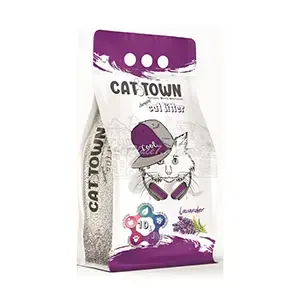 Litière agglomérante pour chat à la lavande, Bentonite, Cat town, 10L