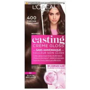Coloration pour cheveux, Crème gloss, Casting, l'Oréal, 400 Châtain craquant