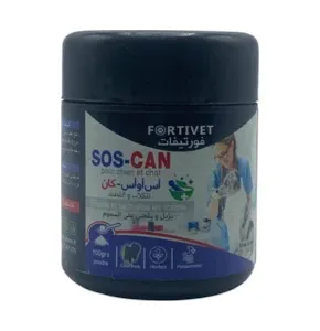 Complément alimentaire pour chiens et chats, Elimine et neutralise les toxines, SOS-Can, Fortivet, 100g